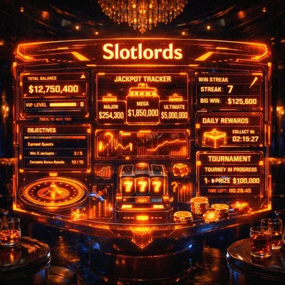 Futuristic holographic casino user dashboard.